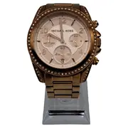 Vorschaubild 1 von Damenuhr Chronograph Gold Edelstahl Strass Glamourös
