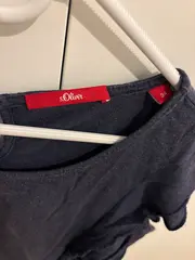 Vorschaubild 4 von Damen T-Shirt Gr. 34/XS Blau Rüschen Lyocell Leinen