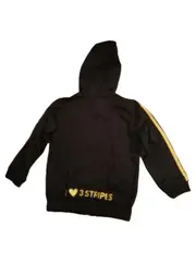 Vorschaubild 5 von Trainingsjacke Kinder Gr. 98 Schwarz Gold 3 Stripes Kapuze
