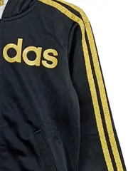 Vorschaubild 3 von Trainingsjacke Kinder Gr. 98 Schwarz Gold 3 Stripes Kapuze