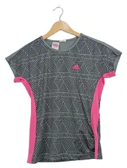 Vorschaubild 1 von Sport Shirt Mädchen Gr. 152 Grau Pink Geometrisch Funktionsshirt