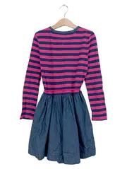 Vorschaubild 2 von Kinder Freizeitkleid Mädchen Gr. 122 Gestreift Rosa Blau Baumwolle