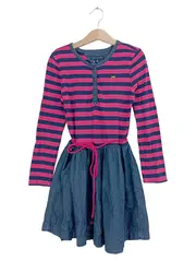 Vorschaubild 1 von Kinder Freizeitkleid Mädchen Gr. 122 Gestreift Rosa Blau Baumwolle