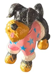 Vorschaubild 1 von Hund Dekofigur im Pyjama mit Sternen Rosa 4 cm Kunststoff