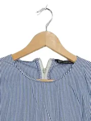 Vorschaubild 3 von Trafaluc Blusenkleid Damen XS Blau Weiß Gestreift Rüschen