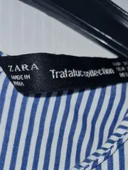 Vorschaubild 4 von Trafaluc Blusenkleid Damen XS Blau Weiß Gestreift Rüschen