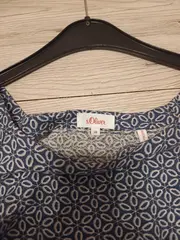 Vorschaubild 6 von Bluse Damen Geometrisch 3/4-Arm Blau Gr. 38 Viskose Casual