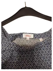 Vorschaubild 5 von Bluse Damen Geometrisch 3/4-Arm Blau Gr. 38 Viskose Casual