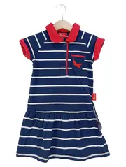 Vorschaubild 1 von Sommerkleid Gr. 110 Blau Gestreift Maritim Baumwolle Mädchen