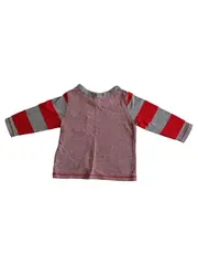 Vorschaubild 2 von Langarmshirt Kinder Gestreift Baumwolle Knopfleiste Gr. 56