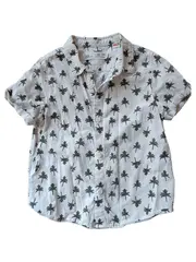 Vorschaubild 1 von Kinder Freizeithemd Gr. 104 Weiß Casual Palmenmuster Kurzarm