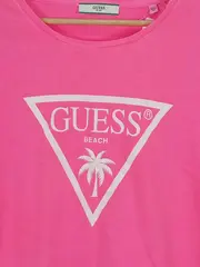 Vorschaubild 3 von Damen T-Shirt Beach Palmen Print Pink Gr. 42/XL Casual Logo