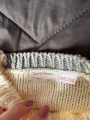 Vorschaubild 4 von Baby Mädchen Strickjacke Gr. 94 Weiß Zopfmuster Casual Langarm