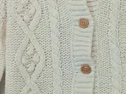 Vorschaubild 3 von Baby Mädchen Strickjacke Gr. 94 Weiß Zopfmuster Casual Langarm