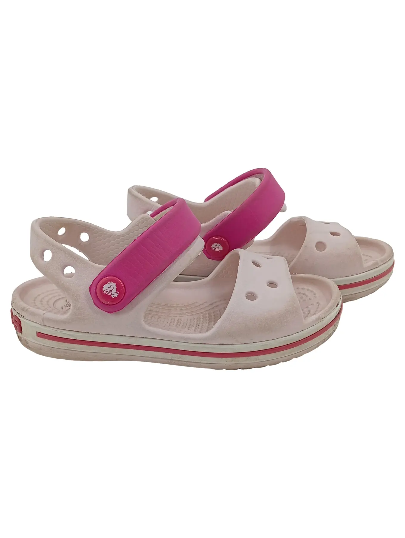 CROCS Kinder Sandalen Gr. 25 Weiß Pink Casual Badeschuhe