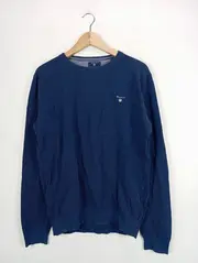 Vorschaubild 2 von Pullover Herren Casual Blau Gr. 50/L Baumwolle Langarm