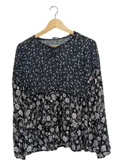 Vorschaubild 1 von Damen Bluse Blumenmuster Langarm Gr. 38