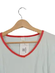 Vorschaubild 3 von Damen Langarmshirt Gr. 40/L Basic Blau V-Ausschnitt