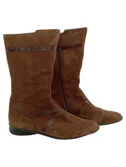 Vorschaubild 1 von Stiefel Damen Gr. 42 Braun Wildleder Leder Flach