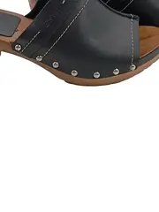 Vorschaubild 3 von Damen Holz Clogs Sandalen Gr. 38 Schwarz Casual Pantoletten