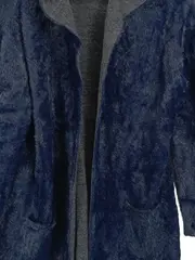 Vorschaubild 3 von Damen Strickjacke Gr. 40 Blau Casual Kapuze