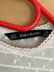 Vorschaubild 3 von Bluse Damen Weiß Gr. 34/XS Ärmellos Punkte Basic