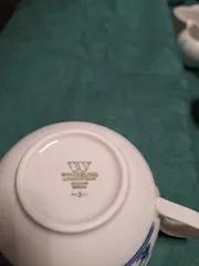 Vorschaubild 3 von Tasse Unterteller Indisch Blau Porzellan Blumen 8cm