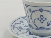 Vorschaubild 5 von Tasse Unterteller Indisch Blau Porzellan Blumen 8cm