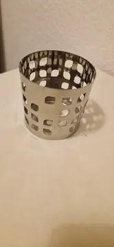 Vorschaubild 3 von Teelichthalter Metall Zylindrisch Modern Lochmuster Silber 8cm