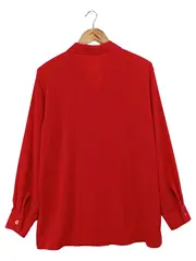Vorschaubild 2 von Damen Hemdbluse Rot Gr. 42/L Casual Langarm Bluse Polyester