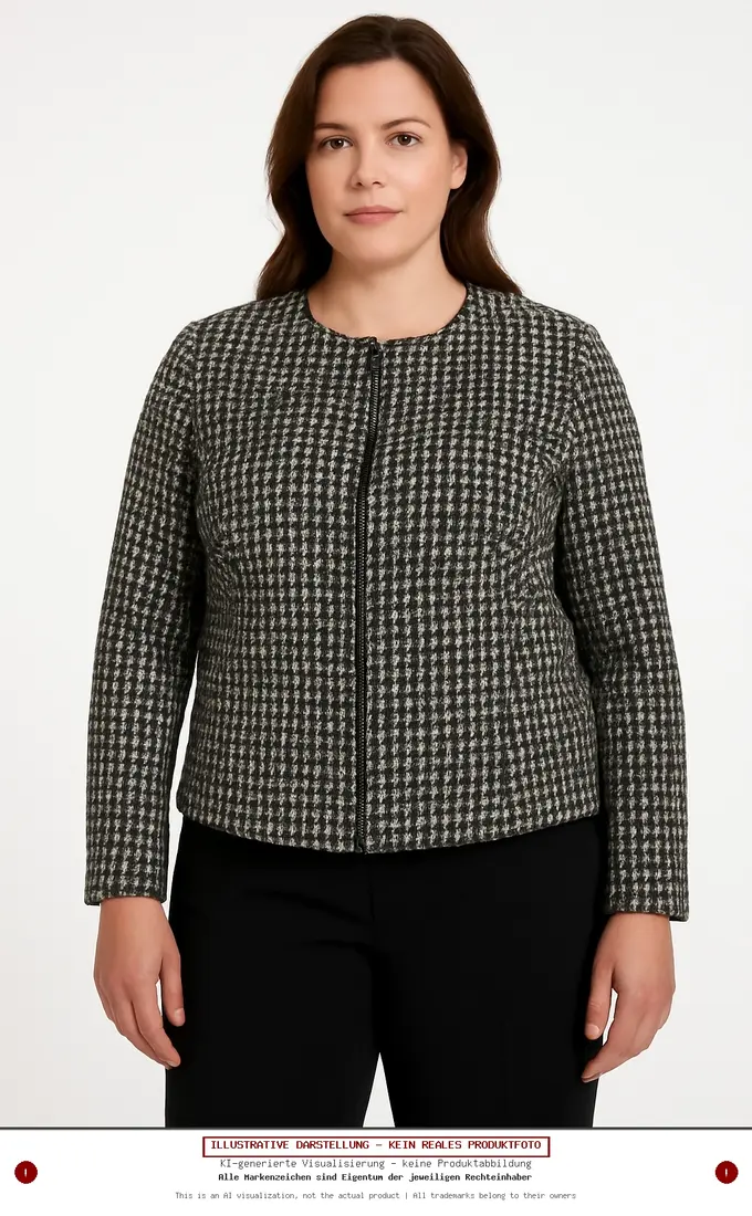 Leyoutx Damen Blazer Kariert - Klassische Business Jacke Mit Reverskragen