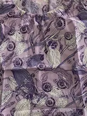 Vorschaubild 3 von Damen Bluse Gr. 46 Lila Blumenmuster Casual Kurzarm