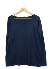 Vorschaubild 1 von Damen Pullover Langarm Basic Blau Baumwolle Gr. 42 XL