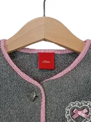 Vorschaubild 3 von Mädchen Strickjacke Gr. 80 Grau Rosa Herz Fleece Trachten