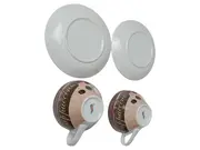 Vorschaubild 2 von Tasse Unterteller Set 2x Porzellan Weiß Traditionell Cappuccino Schriftzug