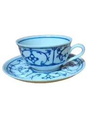 Vorschaubild 1 von Tasse Unterteller Indisch Blau Porzellan Blumen 6cm 2tlg