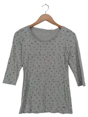 Vorschaubild 1 von Damen Langarmshirt Grau Blumenmuster Casual Gr. 34/XS