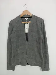 Vorschaubild 2 von Damen Blazer kariert Grau Gr. 36/S Business Langarm Baumwolle