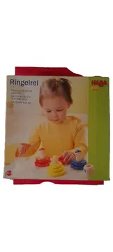 Vorschaubild 1 von Motorikschleife Holz Ringelrei Stapelspiel ab 12 Monate Mehrfarbig