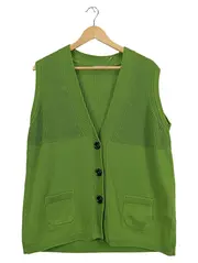 Vorschaubild 1 von Damen Fellweste Gr. 44 Grün Casual