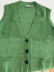 Vorschaubild 2 von Damen Fellweste Gr. 44 Grün Casual