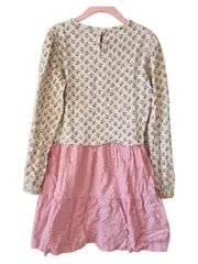 Vorschaubild 6 von Mädchen Blusenkleid Gr. 128 Blumenmuster Rosa Rüschen Baumwolle