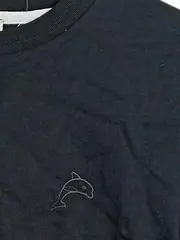 Vorschaubild 4 von Damen T-Shirt Schwarz Gr. M Delfin-Logo Stickerei Baumwolle