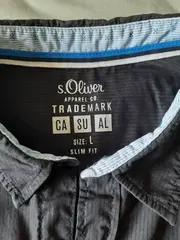 Vorschaubild 7 von Herren Freizeithemd Kurzarm L 50 Schwarz Gestreift Casual