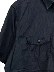 Vorschaubild 4 von Herren Freizeithemd Kurzarm L 50 Schwarz Gestreift Casual