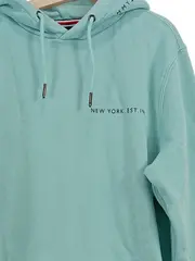Vorschaubild 2 von Herren Hoodie Kapuzenpullover Türkis Gr. 48/M Baumwolle