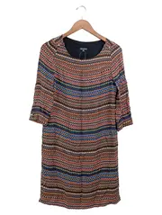 Vorschaubild 1 von Blusenkleid Damen Gr. 36/S Mehrfarbig Grafisch Bohemian Vintage