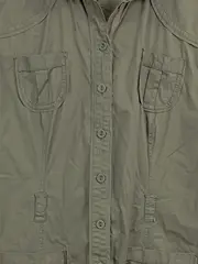 Vorschaubild 4 von Damen Hemdbluse Gr. 42 XL Oliv Kurzarm Casual Bluse