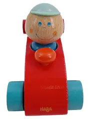Vorschaubild 2 von Spielzeugauto Holz Rennauto Rot mit Fahrer 11 cm Kinder Spielzeug