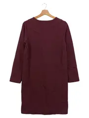 Vorschaubild 2 von Hemdblusenkleid Damen Rot Midi Klassisch Elegant Baumwolle S